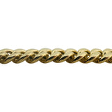 14k Yellow Gold 30.6g Semi Solid 7mm Polished Cuban Link Chain Necklace 22"