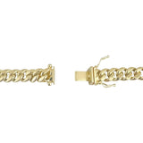 14k Yellow Gold 30.6g Semi Solid 7mm Polished Cuban Link Chain Necklace 22"
