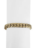 14k Yellow Gold 12.9g Hollow Thick Squared Cuban Link Bracelet Italy 8"
