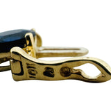 10k Yellow Gold 9.9g Blue Sapphire and Diamond Link Bracelet 6.75"