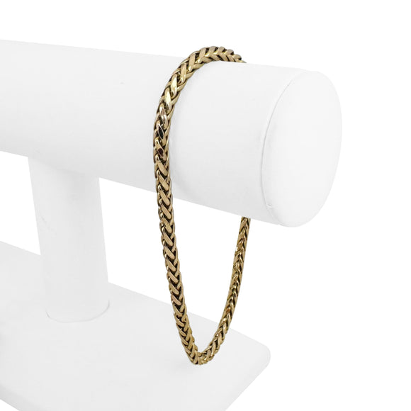 10k Yellow Gold 5.7g Men's 4mm Wheat Link Bracelet 9