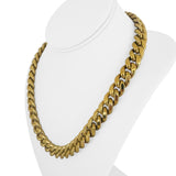 10k Yellow Gold 77.5g Hollow Thick 13mm Cuban Link Chain Necklace 20"