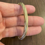 14k Yellow Gold 11.2g Vintage UnoAErre Twisted Bangle Bracelet Italy 6.75"