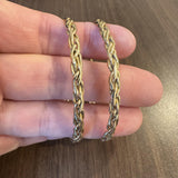 Pair of 14k Yellow Gold 30.5g Solid Braided 5mm Round Bangle Bracelets 7.75"