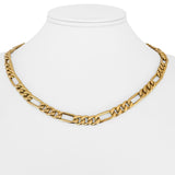 14k Yellow Gold 21.4g Semi Solid Thick 6mm Figaro Link Chain Necklace Italy 18"