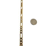 14k Yellow Gold 21.4g Semi Solid Thick 6mm Figaro Link Chain Necklace Italy 18"