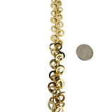 14k Yellow Gold 6.3g Hollow Light 13mm Multi Circle Link Bracelet Italy 7"