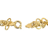 14k Yellow Gold 6.3g Hollow Light 13mm Multi Circle Link Bracelet Italy 7"