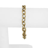 14k Yellow Gold 10.6g Semi Solid 8mm Oval Cable Link Bracelet Turkey 7"