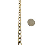14k Yellow Gold 10.6g Semi Solid 8mm Oval Cable Link Bracelet Turkey 7"