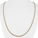 14k Yellow Gold 9g Solid Thin Vintage 2mm Rope Chain Necklace Italy 24"