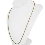 14k Yellow Gold 9g Solid Thin Vintage 2mm Rope Chain Necklace Italy 24"