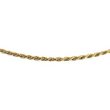 14k Yellow Gold 9g Solid Thin Vintage 2mm Rope Chain Necklace Italy 24"
