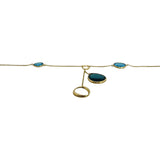 10k Yellow Gold and Blue Topaz Ladies Drop Necklace 17" or 18"