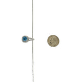14k White Gold Swizz Blue Topaz and Diamond Pendant Necklace 18"