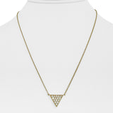14k Yellow Gold and 0.35ct Diamond Triangle Pendant Necklace 18"