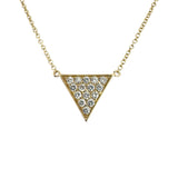 14k Yellow Gold and 0.35ct Diamond Triangle Pendant Necklace 18"