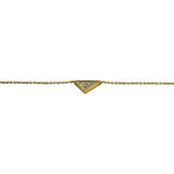 14k Yellow Gold and 0.35ct Diamond Triangle Pendant Necklace 18"