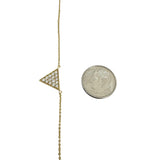 14k Yellow Gold and 0.35ct Diamond Triangle Pendant Necklace 18"