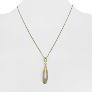 14k Yellow Gold Diamond Pendant and 10k Yellow Gold Box Link Necklace 18"