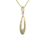 14k Yellow Gold Diamond Pendant and 10k Yellow Gold Box Link Necklace 18"