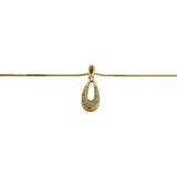 14k Yellow Gold Diamond Pendant and 10k Yellow Gold Box Link Necklace 18"