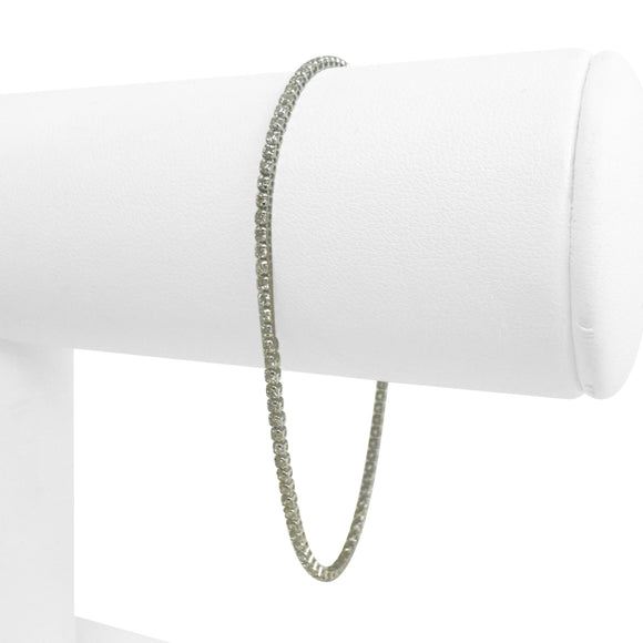 14k White Gold and 1cttw Thin Diamond Tennis Bracelet 7