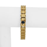 14k Yellow Gold and Cabochon Sapphire 17.2g Solid Vintage Fancy Link Bracelet 7"