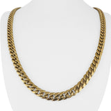 14k Yellow Gold 36g Semi Solid 7.5mm Curb Link Chain Necklace 24"