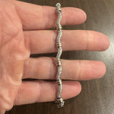 14k White Gold and 2cttw Diamond Curved Bar Link Bracelet 7"