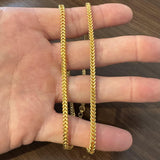 22k Yellow Gold 41.4g Solid Heavy 3.5mm Squared Franco Link Chain Necklace 22"