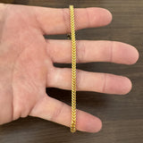 22k Yellow Gold 15g Solid 3.5mm Squared Franco Link Bracelet 8"