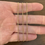 19k Portuguese Yellow Gold 7.5g Solid Thin 2mm Curb Link Chain Necklace 23"