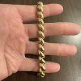 14k Yellow Gold 24.8g Ladies Polished 10mm San Marco Link Bracelet Italy 7.25"