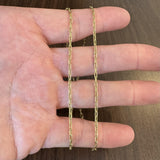18k Yellow Gold 8.3g Solid Vintage Thin 2mm Cable Link Chain Necklace 20"