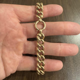 14k Rose Gold 27g Vintage Thick 11mm Curb Link Bracelet 8.5"
