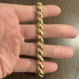 14k Yellow Gold 18.6g Ladies Beveled 9.5mm San Marco Link Bracelet 7"