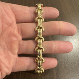 14k Yellow Gold 18.4g Ladies Vintage 13mm Fancy Link Bracelet Italy 7"