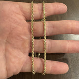 14k Yellow Gold 15.4g Solid Thin Vintage 2.5mm Rope Chain Necklace Italy 20"