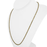 10k Yellow Gold 10.6g Diamond Cut 2.5mm Rope Chain Necklace 22"