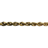 10k Yellow Gold 10.6g Diamond Cut 2.5mm Rope Chain Necklace 22"
