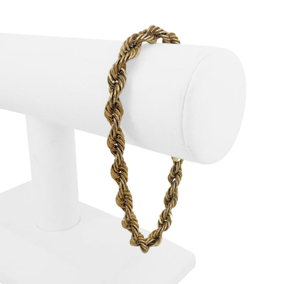 10k Yellow Gold 7.5g Hollow Men's 6mm Rope Bracelet 8.5