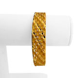 21k Yellow Gold 29.8g Solid Heavy 13.5mmm Fancy Bangle Bracelet 8"