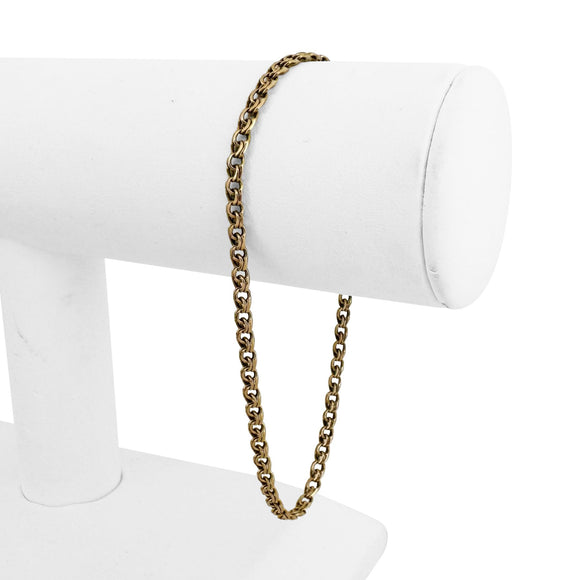 19k Portuguese Yellow Gold 5.9g Men's 3.5mm Double Curb Link Bracelet 8.5
