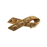 Roberto Coin 1k Yellow Gold Ribbon Pin Brooch Italy 1.2"