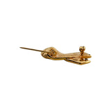 Roberto Coin 1k Yellow Gold Ribbon Pin Brooch Italy 1.2"
