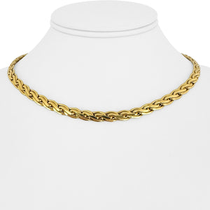 18k Yellow Gold 18.6g Ladies Polished 6mm Fancy Link Necklace Italy 16"