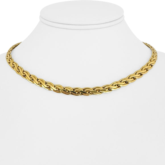 18k Yellow Gold 18.6g Ladies Polished 6mm Fancy Link Necklace Italy 16