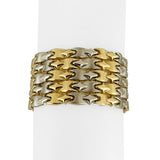 18k Yellow and White Gold 39g Ladies Wide 27mm Fancy Link Bracelet Italy 7.5"