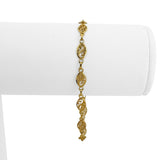18k Yellow Gold 3.7g Vintage Light 5mm Filigree Link Bracelet 7"